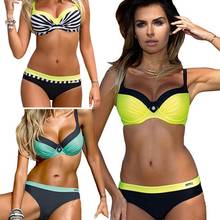 Striped Bikini set 2019 Plus Size Swimwear Swimsuit Women Sexy Push Up Bathing Suit Beach Wear Biquini 2024 - buy cheap