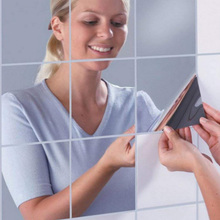 6pcs Mirror Wall Stickers Bathroom Mirror Silver DIY Mirror Surface Wall Sticker Mosaic Square Self-adhesive 3D Wall Paper 15x15 2024 - buy cheap