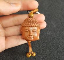 Chinese Wood Carve Sakyamuni Buddha Head Key Chain Pendant 2024 - buy cheap