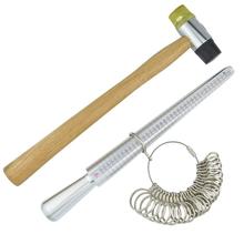 Kit de herramientas de joyería, calibrador de anillo, mandril, martillo de goma, calibre 28 Uds. 2024 - compra barato