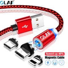 OLAF 1M Magnetic USB Cable For iPhone X Xs Max Xr 8 7 6 Fast Charging Magnet Micro USB Type C Cable For Samsung S9 Huawei Xiaomi 2022 - buy cheap