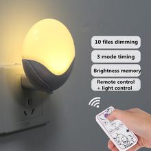 Light Sensor Control Induction Energy Saving LED Night Light Remote Control US Plug Wall Night Lamp Sleeping Timing Night Light 2024 - buy cheap
