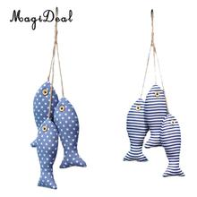 6x Mediterranean Style Hanging Cotton Fish for Seaside Lodge Home Party Restaurant Decoration 2024 - buy cheap