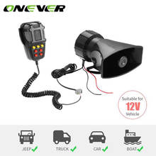 Onever Car Siren Alarm Speaker Tone Sound Car Recording Emergency Siren Car Siren Horn Mic PA Speaker System Amplifier Hooter 2024 - buy cheap