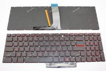 Новая английская QWERTY клавиатура для MSI GL72M 7RDX GL72M 7REX GL72VR 7RFX ноутбука, красная подсветка, без рамки, красная печать 2024 - купить недорого