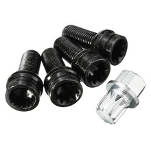 4+1M14 Black Steel Wheel Bolt With Lock Lug Nut Set With Key For VW Golf Jetta Beetle Passat Audi 2024 - buy cheap