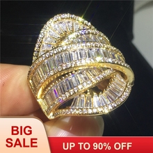 Handmade Big Across Jewelry Silver color ring AAAAA Zircon Cz Party wedding band rings for women men Finger Gift 2024 - buy cheap