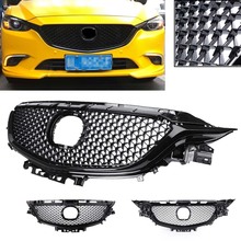 Front Bumper Grill Upper Grille For Mazda 6 Atenza 2017 2018 Black Auto Car Parts Accessories Chrome Plastic 2024 - buy cheap