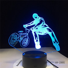 3D BMX Trickster Table Lamp Bedside Decor Bicycle Limit Movement Night Light LED 7 Colors Change Sleeping Lighting Gifts AW-2995 2024 - buy cheap