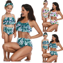 Mulheres Mãe Correspondência Meninas Miúdos Biquíni Banho Swimwear Swimsuit Maiôs Moda Verão Das Senhoras Da Menina Bonito Do Bebê 2024 - compre barato