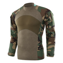 Camiseta masculina de paintball, camisa militar tática de combate ao ar livre com manga longa, camisa de sapo para caça e tiro ao ar livre 2024 - compre barato