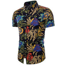 Men Shirt Summer Style Palm Tree Print Beach Hawaiian Shirt Men Casual Short Sleeve Hawaii Shirt Chemise Homme Asian Size M-5XL 2024 - buy cheap