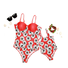 Mommy And Me Swimsuit Family Look Clothes Floral Swimwear Mom And Daughter One Piece Bikini Bathing Suit Women Beachwear Biquini 2024 - buy cheap