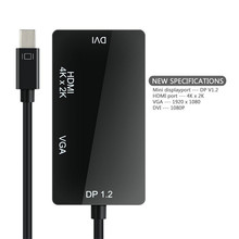 4K 3 в 1 Мини DP Мини дисплейный Порт Thunderbolt к DVI VGA HDMI конвертер HD кабель-адаптер для iMac Mini Pro Air Book 250 набор 2024 - купить недорого