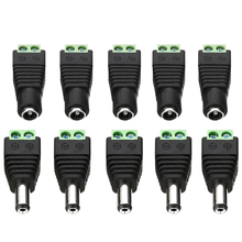 5 pares de conector de enchufe de alimentación macho de 12V para Cable de cámara CCTV de 5,5mm * 2,1mm adaptador de conector de alimentación macho hembra 2024 - compra barato