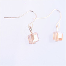 Cute Pink Blue Champagne Crystal Drop Earrings For Women Fashion Wedding Party Jewelry Excellent Gift Wholesale JN0218 2024 - buy cheap