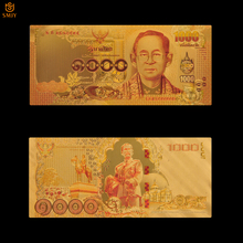Nice Thailand Gold Banknotes 1000 Baht Currency in 24k Gold Plated Paper Money For Collection 2024 - buy cheap