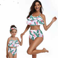 Traje de baño a juego para madre e hija, bañador Sexy de cintura alta para niñas pequeñas, ropa de playa, Bikini de verano 2024 - compra barato