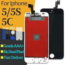 AAA+ Quality LCD Assembly For iPhone 5 5C LCD Display with Touch Screen Digitizer for iPhone 5S LCD Screen Wholesale balck white 2024 - buy cheap