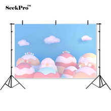 thin vinyl birthday mountains cloud sky children photo Backgrounds Printed Professional indoor Photographic studio Backdrops 2024 - buy cheap