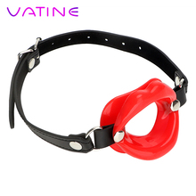 VATINE Oral Fixation Open Mouth Gag Rubber Lips SM Bondage Restraints Adult Product Leather O Ring Fetish Sex Toys for Couples 2024 - buy cheap