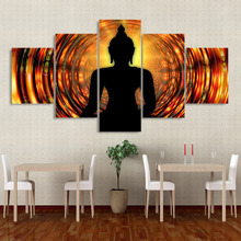 5 peças buda backlight zen yoga quadros em tela fotos hd impressões sala de estar decoração casa quadro arte da parede posters 2024 - compre barato