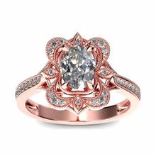 Vintage Hollow Flower Shape Zircon Ring for Women Full Drill Rose Gold Fashion Jewelry Engagement Luxurious Gifts 2024 - buy cheap