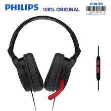 Philips-fone de ouvido original shg7980, com fio, suporte para vídeo e jogos, com plugue de 3.5mm, controle de fio para conversa em vídeo 2024 - compre barato