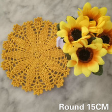 15CM Round Exquisite Handmade Crochet Dining Christmas Doily Lace Cotton Placemat Mug Coffee Coaster Mat Set Wedding Party Decor 2024 - buy cheap