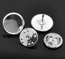 30 Sets Silver Plated Round Cabochon Setting Brooches 14mmx10mm 11mmx6mm(Fit 12mm) (B19579) 2024 - buy cheap