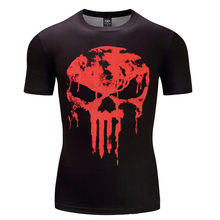 Quick Drying Compression Mens Running T Shirts 3D Skull Printed Sports Fitness Bodybuilding Skinny Tee Shirts Sweatshirts 2024 - buy cheap