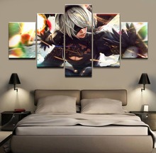 5 Piece Canvas Printed Game NieR Automata YoRHa Painting For Modern Living Room Decorative Wall Art Picture Artwork Poster 2024 - buy cheap