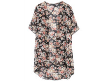 Batwing Sleeve Chiffon Blouse Women Casual Floral Print Loose Kimono Shirts Big Size Beach Tunic Tops Peplum Blusas Robe 2024 - buy cheap