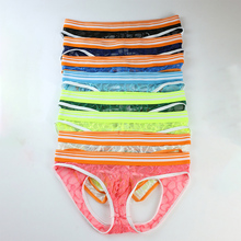 AIIOU Mens Briefs Underwear 8PCS/Lot Mesh See Through Gay Thongs and G Strings T-back Lace Sissy Jockstrap Underwear for Men 2024 - buy cheap
