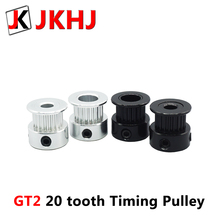 Jkhj-peças para impressora 3d, polia gt2 com 20 dentes de furo 5mm, 8mm, 2gt, engrenagem de sincronização, alumínio, 6mm, polia síncrona, 2 peças 2024 - compre barato