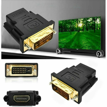 1080P 24k позолоченные для HDTV проектор монитор DVI 24 + 1 к HDMI адаптер Кабели штекер на Женский Кабель HDMI-DVI конвертер 2024 - купить недорого