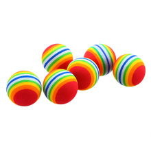 6pcs Rainbow Play Balls Soft Foam Pet Cat Dog Coloured Soft Foam Play Chew Chase Balls 3.5cm Diameter 2024 - buy cheap