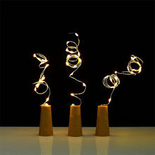 10 LED Solar String Lights Solar Powered Wine Bottle Cork Shaped LED Copper Wire String Lights Christmas Fairy Light new 2024 - buy cheap