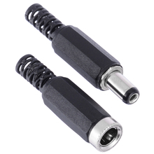 5/Pair Set DC Power Plug Socket Adapter DC5521 2.1mm*5.5mm Male + Female DC Power Plug Socket Jack Connector 2024 - buy cheap