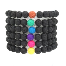 8mm Colorful Stone Bead Black Lava Stone Beads Bracelet DIY Aromatherapy Essential Oil Diffuser Bracelet Jewelry 2024 - buy cheap