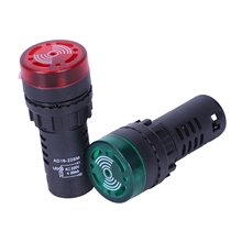 New-2 Pcs Red Green LED Buzzer Beep Indicator Light 22mm AC 220V AD16-22SM 2024 - buy cheap