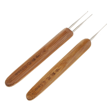 MagiDeal-Lote de agujas de bambú para tejido de cabello, herramienta de diseño personalizado, ideal para cabello de Micro trenzado sintético, 2 piezas 2024 - compra barato