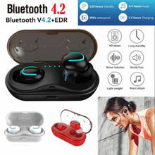 Мини Bluetooth 4,2 стерео гарнитура в ухо беспроводные наушники вкладыши наушники 2024 - купить недорого