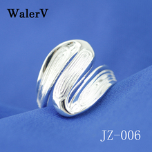 WalerV Free shipping  ring Exaggerated distortion stripes sterling  ring Simple woman pure  ring opening ring 2024 - buy cheap