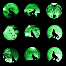 5PCS/SET Luminous Wolf and Moon Pattern Round Glass Cabochon 25mm Dome Flat Back DIY Pendant Growing Jewelry Finding 2024 - buy cheap