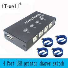 USB HUB 4 Port Manual Sharing Switch Adapter Box Per Scanner Stampante 4 computers share a printer IT-204MU 2024 - buy cheap