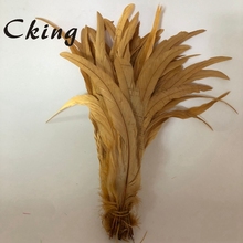 Wholesale New 100PCS 30-35CM Gold Rooster coque tail Feathers For wedding Decoration Craft Feather Christma Diy Pheasant Feather 2024 - buy cheap
