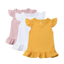 Summer Toddler Baby Girl Casual Clothes Solid Chiffon Party Dress Sundress Sleeveless Cute Children Girl Dress 2024 - buy cheap