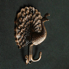 Gancho de pared decorativo de pavo real, ganchos de pared de Metal/latón antiguo, accesorios de amarre de cortina, perchero, colgadores únicos 2024 - compra barato