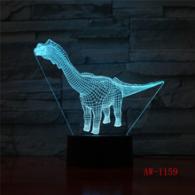 Lámpara LED 3D con temática de dinosaurio, luz nocturna con 7 colores que cambian al tacto, decoración del hogar, regalo, AW-1159 2024 - compra barato